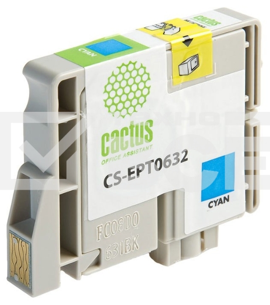 Картридж струйный Cactus CS-EPT0632 голубой (10 мл) для Epson Stylus C67/C87/CX3700/CX4100/CX4700
