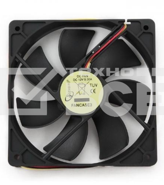 Вентилятор для корпуса Gembird FANCASE3 черный, 120 мм, 2000 об/мин, 38 дБ, 3 pin