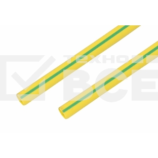 Термоусаживаемая трубка Rexant 20,0/10,0 мм, желто-зеленая, упаковка 10 шт. по 1 м