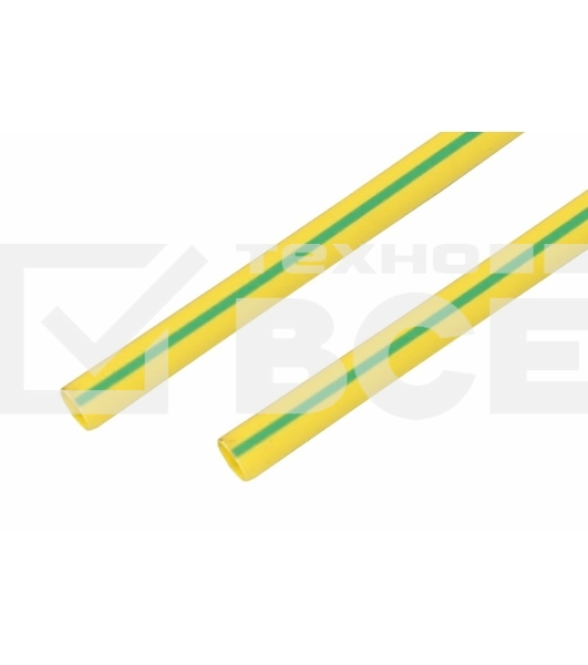 Термоусаживаемая трубка Rexant 20,0/10,0 мм, желто-зеленая, упаковка 10 шт. по 1 м