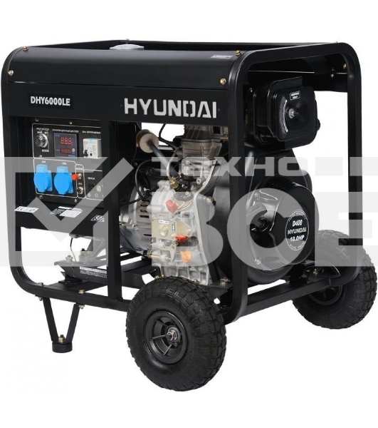 Электрогенератор дизельный Hyundai DHY 6000LE, 5.5 кВт, 77.5 дБ, 107 кг