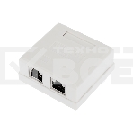 Рoзетка компьютерная внешняя, 2-порта RJ-45 (8P8C), FTP экранированная, категория 6, Rexant, фото 1