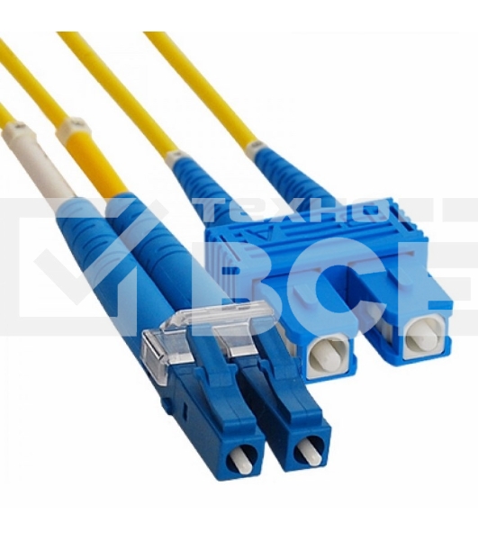 Патч-корд оптический переходной (SM), 9/125 (OS2), LC/UPC-SC/UPC, (Duplex), LSZH, 3м