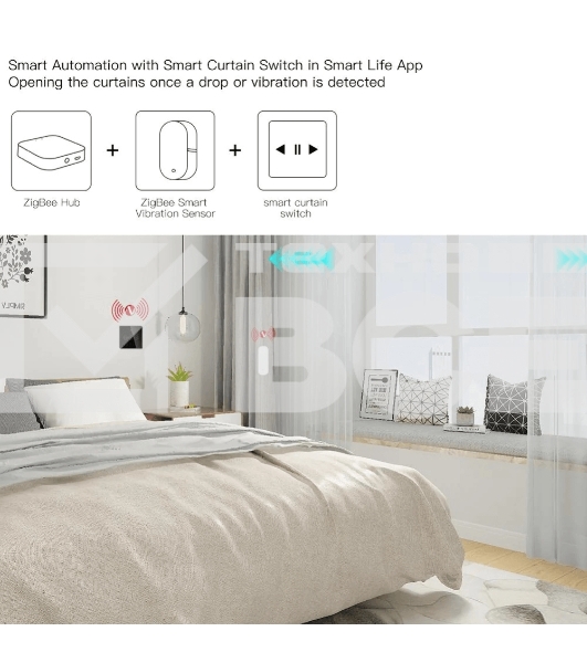 Датчик вибрации MOES Vibration Sensor ZSS-Z-VBR, Zigbee, AAA 2шт х 1.5 V
