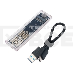 Внешний корпус Gembird EEM2-NVME-2 USB 3.1 для M2 NVME порт Type-С, пластик, прозрачный, фото2