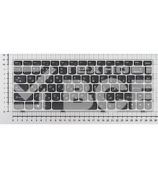 Клавиатура для ноутбука Lenovo IdeaPad Z360 черная с серебристой рамкой