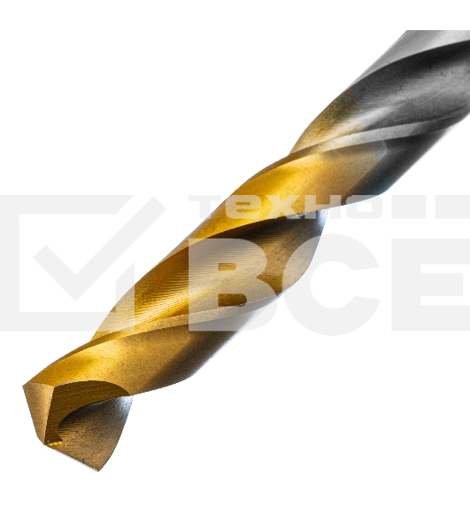 Сверло спиральное по металлу 9 х 175 мм, Р6М5, Golden Tip, удлиненное Denzel
