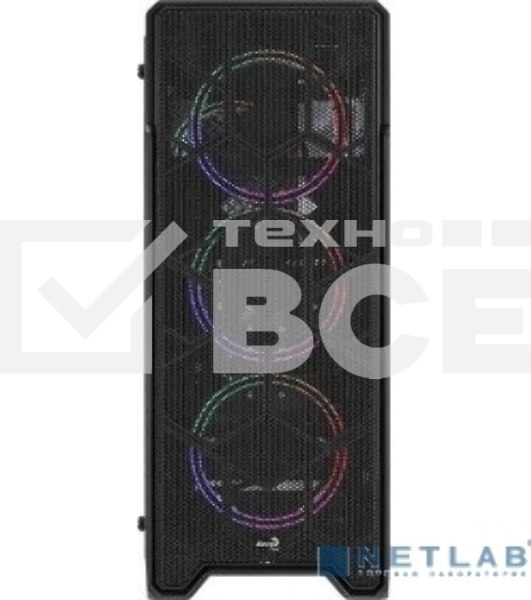 Компьютерный корпус Aerocool / Formula Ore Saturn FRGb-G-BK-v1 (2xUSB, 2xAudio, 0.5 мм,3x120 мм FAN, прозрачная стенка-закаленное стекло, ATX,