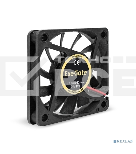 Вентилятор для корпуса ExeGate EX06010S2P-24 черный, 60 мм, 3000 об/мин, 24.1 дБ, 2 pin