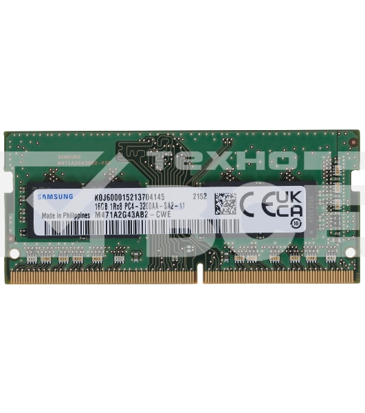 Оперативная память Samsung, DDR4, 16GB (1x16 GB), 3200 MHz, CL22, SO-DIMM, OEM