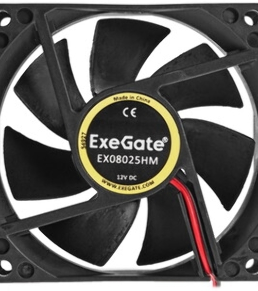 Вентилятор для корпуса ExeGate EX08025HM черный, 80 мм, 2000 об/мин, 19 дБ