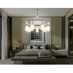 Светильник Ambrella light LH53106/7 BS/GR/FR латунь/серый/белый матовый G9*7 max 28W D800*800, фото3