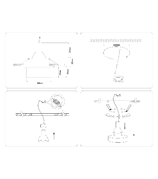 Светильник Ambrella light TN1303 BK/FR черный/белый матовый MR16 GU5.3 D80*42