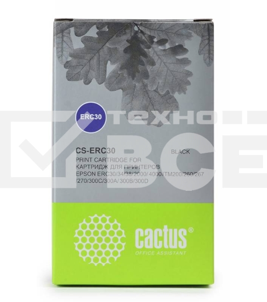 Картридж матричный Cactus CS-ERC30 черный (12.7 мм, 5 м, 1 000 000 знаков) для Epson ERC 30/34/38/TM-U220