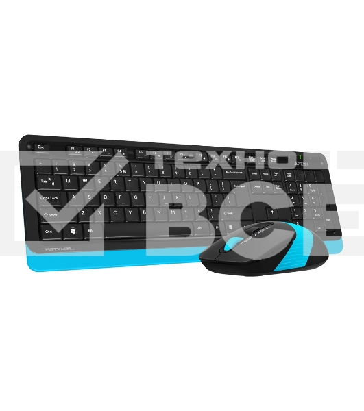 Клавиатура + мышь A4 Fstyler FG1010 клав:черный/синий мышь:черный/синий USB беспроводная Multimedia