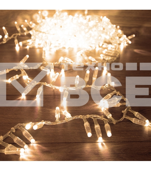 Гирлянда «Кластер» 10 м, 400 LED, прозрачный ПВХ, IP65, соединяемая, цвет свечения теплый белый NEON-NIGHT