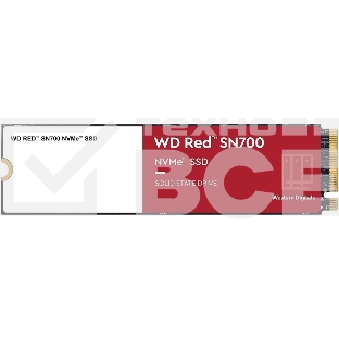 Накопитель SSD WD Red SN700 WDS200T1R0C, 2000Gb, PCIe 3.0 x4, M.2 2280, NVMe, R/W 3400/2900