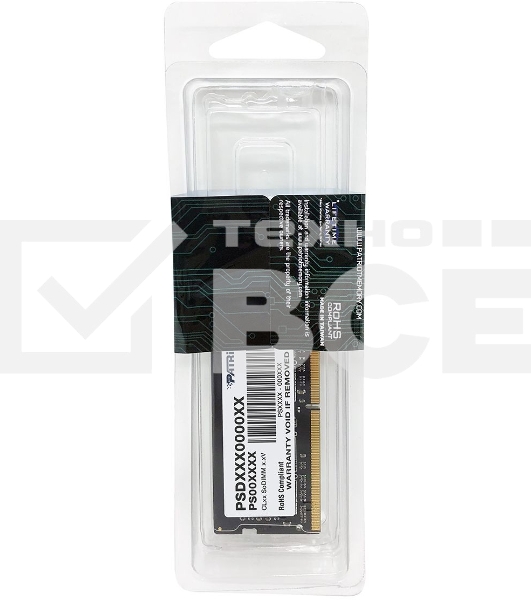 Оперативная память Patriot Signature, DDR4, 8GB (1x8 GB), 3200 MHz, CL22, SO-DIMM