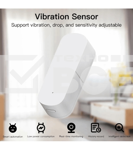 Датчик вибрации MOES Vibration Sensor ZSS-Z-VBR, Zigbee, AAA 2шт х 1.5 V