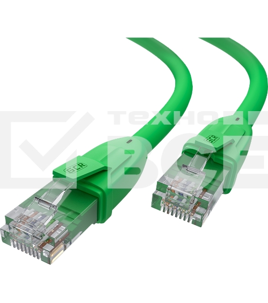 Патч-корд GCR прямой 1.5m UTP кат.6, зеленый, 24 AWG, ethernet high speed, RJ45, T568B, GCR-52386