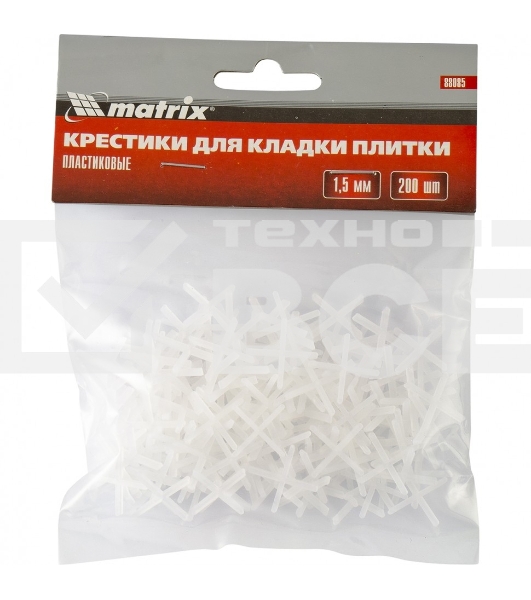 Крестики, 1,5 мм, для кладки плитки, 200 шт. Matrix
