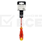 Отвертка Сибртех диэлектрическая sl4х100мм crv до 1000в двухкомпонентная рукоятка, фото 1