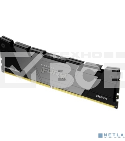 Оперативная память Kingston Fury Renegade, DDR4, 16GB (1x16GB), 3200MHz, CL16, с радиатором, серый/черный