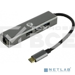 Кабель-концентратор USB 3.1 Type-Cm --> RJ-45+3port USB3.0(f) Aluminum Shell VCOM <DH311A>, фото6
