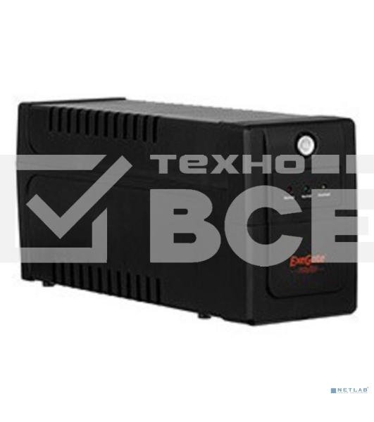 Источник бесперебойного питания ExeGate EP285474RUS Power Back BNB-850.LED.AVR.EURO.RJ.USB <850VA/480W, LED, AVR,2 евророзетки, RJ45/11, USB, Black>
