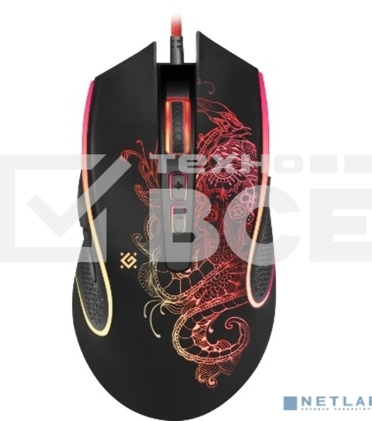Мышь проводная Defender Venom GM-640L черный, 3200 dpi, USB, кнопки - 8