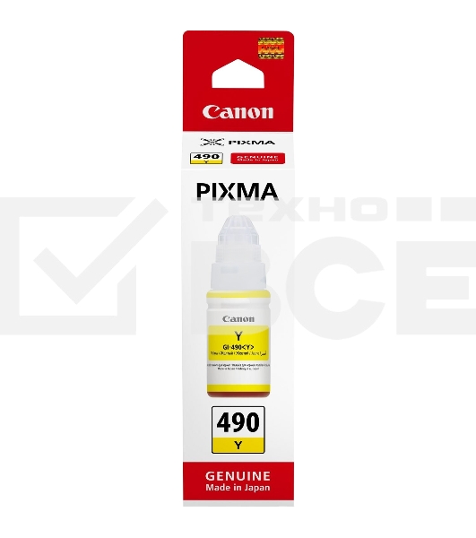 Чернила Canon GI-490Y 0666C001 желтый для Canon Pixma G1400/2400/3400 (70мл)
