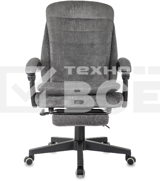 Кресло руководителя Бюрократ T-9950MSG-F Fabric серый Light-19, крестов. пластик, подст. для ног