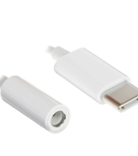 Переходник Apple A2049 MW2Q3FE/A Jack 3.5 (f)-USB Type-C (m) 0.1м белый