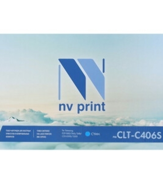 Картридж лазерный NVPrint совместимый Samsung CLT-C406S Cyan для CLP-360/365/368/CLX-3300/3305 (1000k)