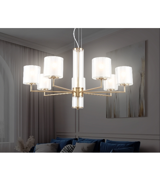 Люстра Ambrella light LH56013/7 BS/FR латунь/белый матовый E14*7 max 40W D790*1260