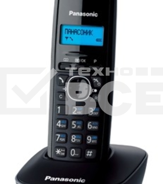 Телефон беспроводной (DECT) Panasonic KX-TG1611RUH (серый) АОН, Caller ID,12 мелодий звонка,подсветка дисплея,поиск трубки