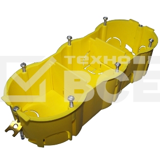 Подрозеточная коробка в стену для суппорта 45х135, желтая