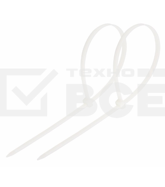 Хомут-стяжка кабельная нейлоновая Rexant 250 x4,8 мм, белая, упаковка 100 шт.