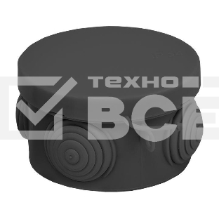 Коробка распаячная КМР-040-038 с крышкой 65х40 4 мембранных ввода IP54 черн. EKF plc-kmr-040-038-b