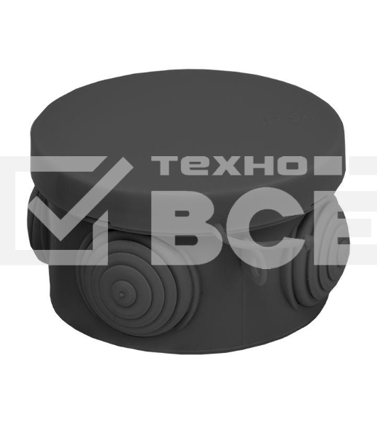 Коробка распаячная КМР-040-038 с крышкой 65х40 4 мембранных ввода IP54 черн. EKF plc-kmr-040-038-b