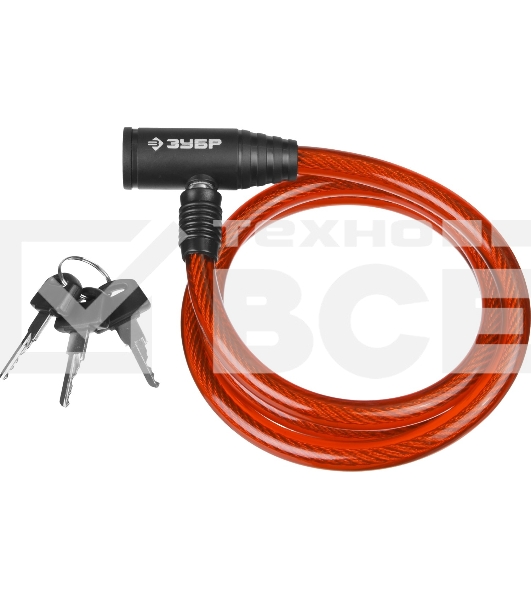 Замок тросовый Зубр Мастер, 3 ключа в комплекте, длина троса 950мм, d 10мм 37263-95