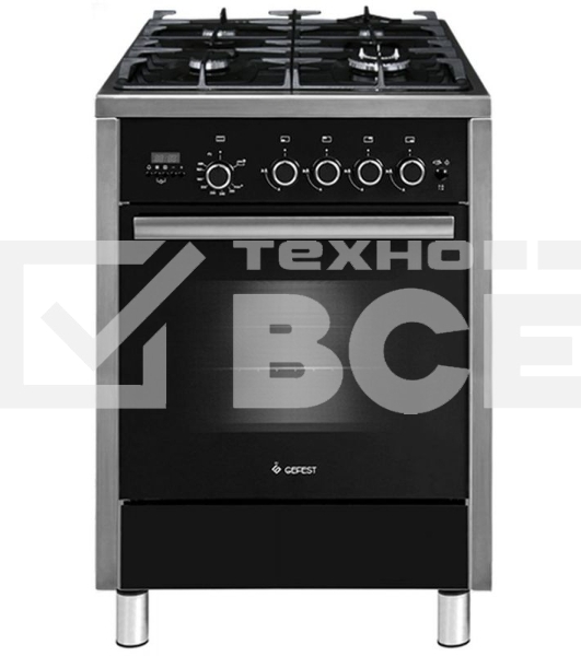 Плита газовая Gefest ПГ 6700-04 черный, конфорок 4 шт, духовка 52 л, 60 см x 85 см x 60 см