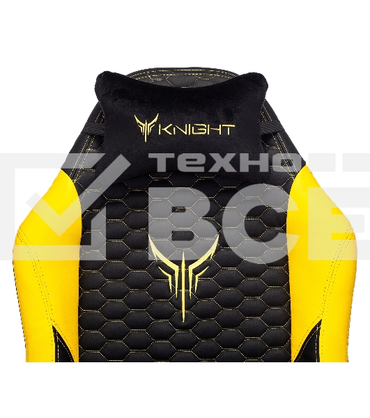 Кресло игровое Knight Neon черный/желтый соты эко.кожа с подголов. крестовина металл