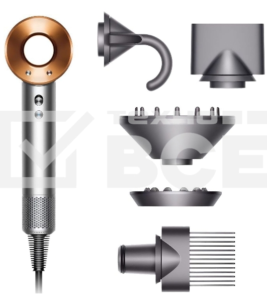 Фен Dyson Supersonic HD07 Bright Nickel/Bright Copper 1600Вт никель/медный