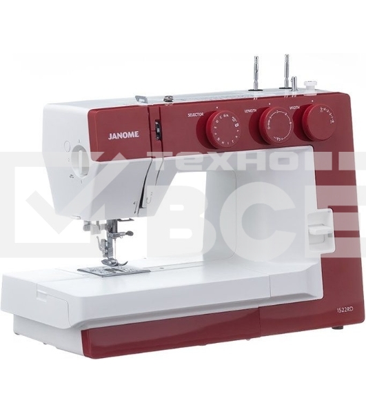Швейная машина Janome 1522RD 25 операции, петля автомат, верт. челнок, нитевдеватель, мягкий  , подарочный набор (шпульки, ножницы, сантиметровая лента, игольница )