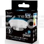 Лампа светодиодная Gauss GX53 6Вт цок.:GX53 таблетка 220B 4100K св.свеч.бел.нейт. (упак.:10шт) (108008206), фото4