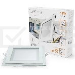 Светильник Glass кв 12W 900lm 3000K 220-240V IP20 монт Ø118х118 160*160*30 с дек стек LED, фото2