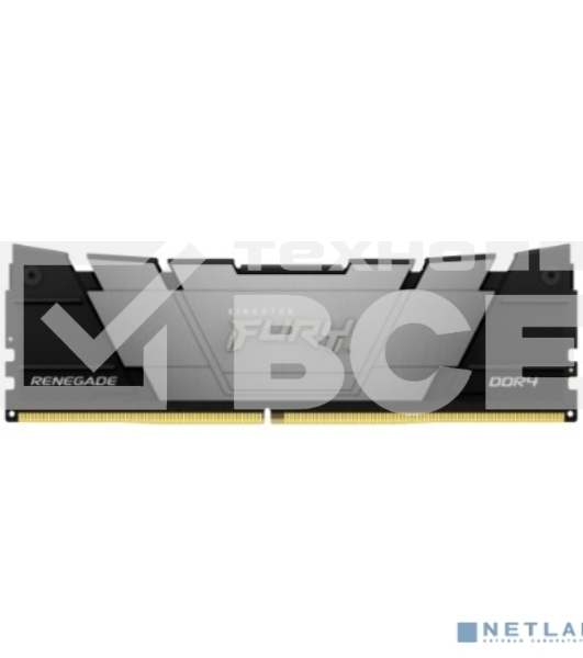Оперативная память Kingston Fury Renegade, DDR4, 16GB (1x16GB), 3200MHz, CL16, с радиатором, серый/черный
