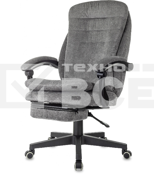 Кресло руководителя Бюрократ T-9950MSG-F Fabric серый Light-19, крестов. пластик, подст. для ног