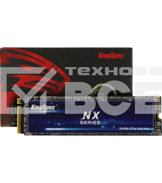 Накопитель SSD KingSpec NX-2TB, 2000GB, PCIe 3.0 x4, M.2 2280, NVMe, R/W 3400/3100